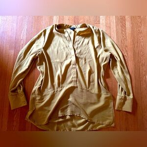Ann Taylor Mustard Silky blouse, Size L
